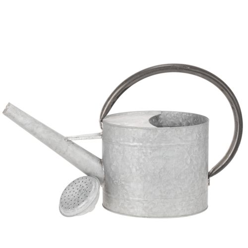 Vintage metal watering can, silver-grey, stylish garden decoration, flower vase, L53cm H29cm | Floristik24.co.uk
