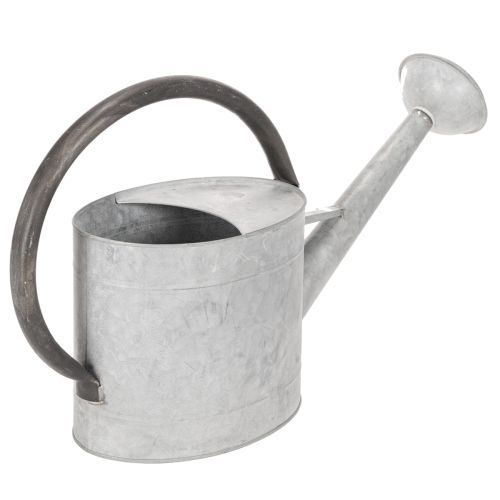 Vintage metal watering can, silver-grey, stylish garden decoration, flower vase, L53cm H29cm | Floristik24.co.uk