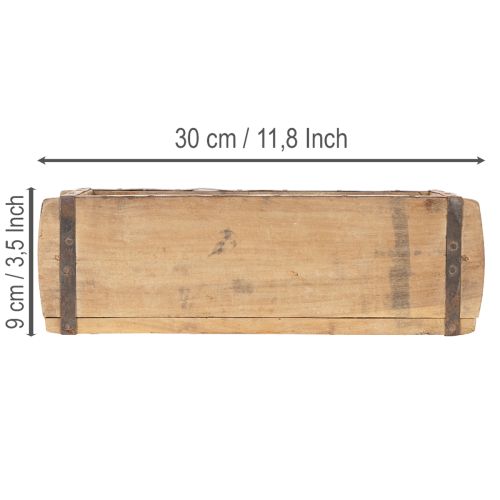 Vintage wooden box planter brick shape wood 30cm | Floristik24.co.uk