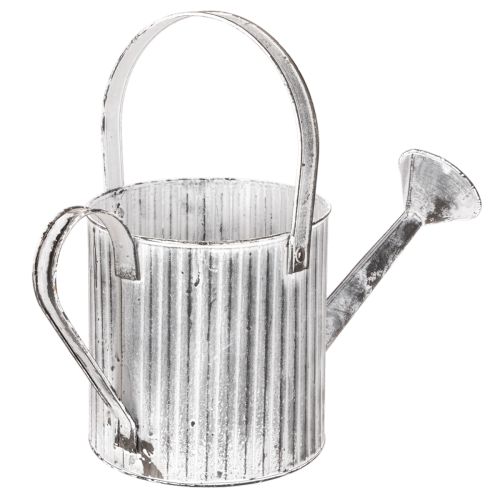 Vintage planter Ø17cm, decorative watering can, metal planter shabby chic | Floristik24.co.uk