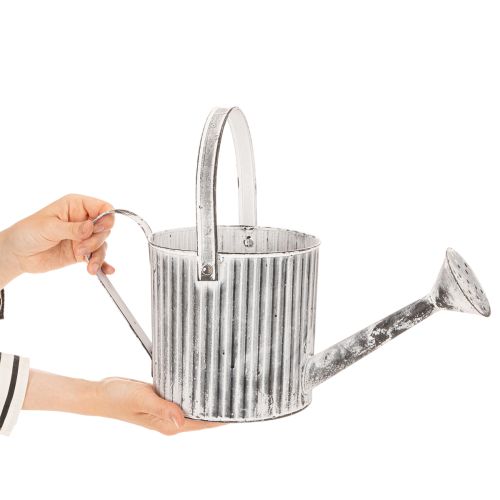 Vintage planter Ø17cm, decorative watering can, metal planter shabby chic | Floristik24.co.uk