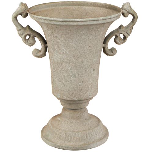 Vintage trophy grey metal trophy with handle H22.5cm