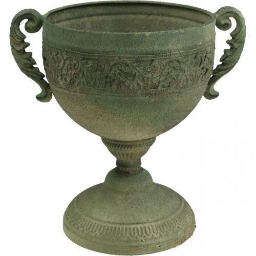 Floristik24 Vintage Cup Planter Metal Rustic Goblet with Handles H26cm Ø19cm