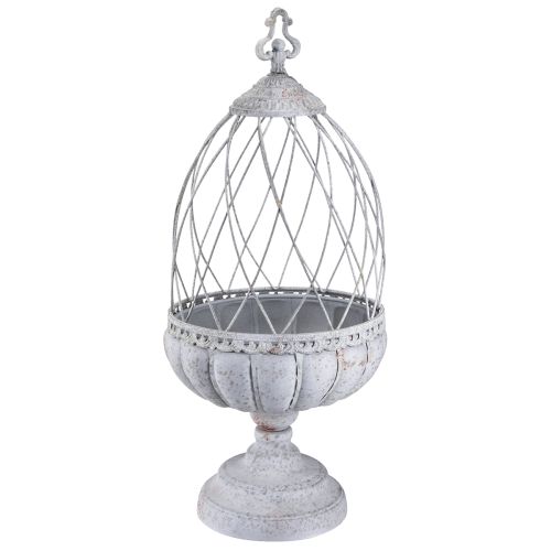 Product Vintage trophy bowl metal decoration birdcage grey 26×61cm