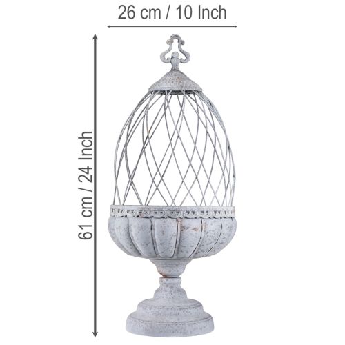 Product Vintage trophy bowl metal decoration birdcage grey 26×61cm