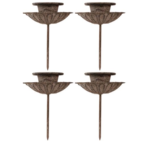 Product Vintage tapered candle holder for sticking Ø8.5cm H11.5cm 4pcs