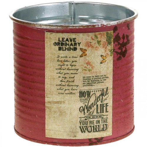 Product Vintage planter decorative box purple metal summer decoration Ø11cm H10.5cm