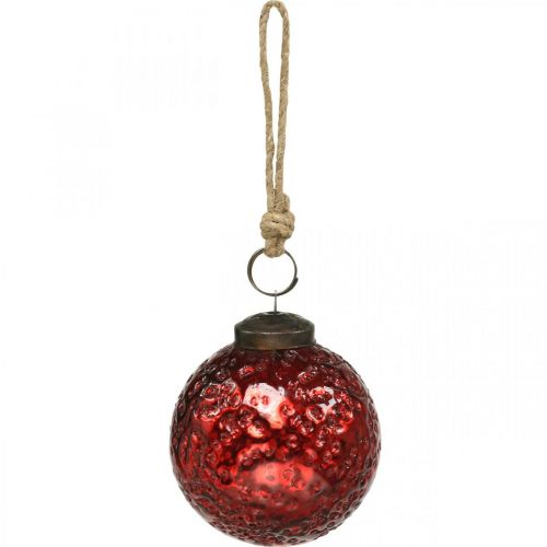 Floristik24 Vintage Christmas balls glass Christmas tree balls red Ø8cm 4pcs