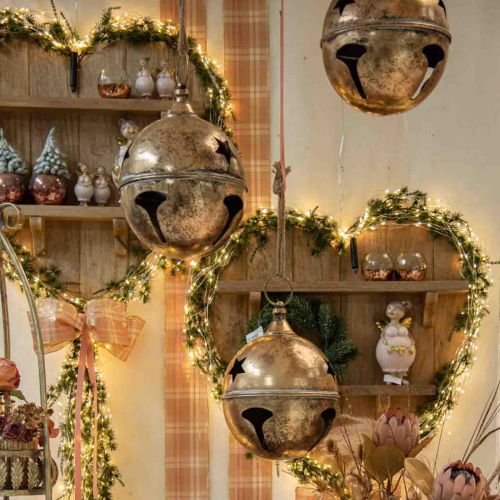 Floristik24 Vintage decorative ball Christmas bell clamp XXL Ø25cm