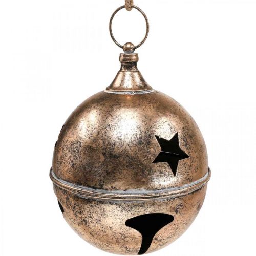 Floristik24 Vintage decorative ball Christmas bell clamp XXL Ø25cm