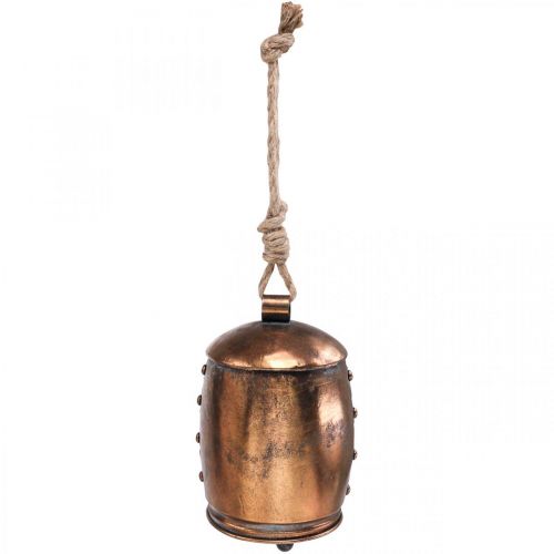Product Vintage bell copper metal bell deco hanger Ø13.5cm 49cm