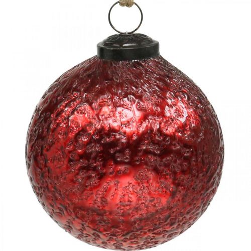 Floristik24 Vintage Christmas balls glass Christmas tree balls red Ø10cm 2pcs