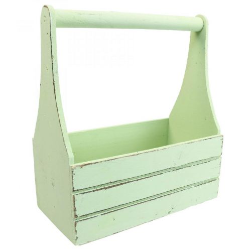 Product Vintage flower box wooden planter green 28×14×31cm