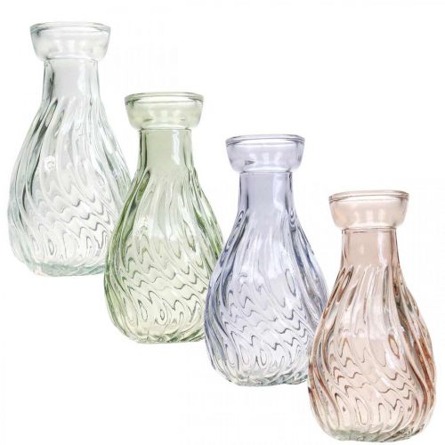 Floristik24 Vintage Vase Small Flower Vases Colored Ø11cm H6cm 4pcs