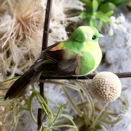 Product Artificial bird with wire for crafting, colorful decoration for any season, 8cm, 12 pieces