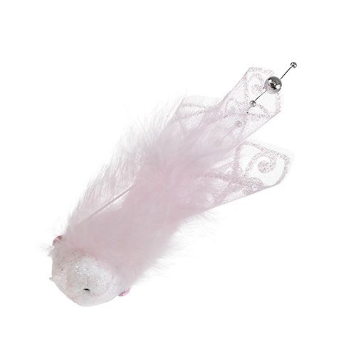 Product Bird on clip 14cm pink, mica 2pcs