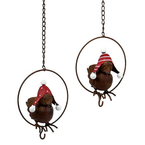 Floristik24 Bird in a ring as a food hanger Ø12.5cm L45cm 2pcs