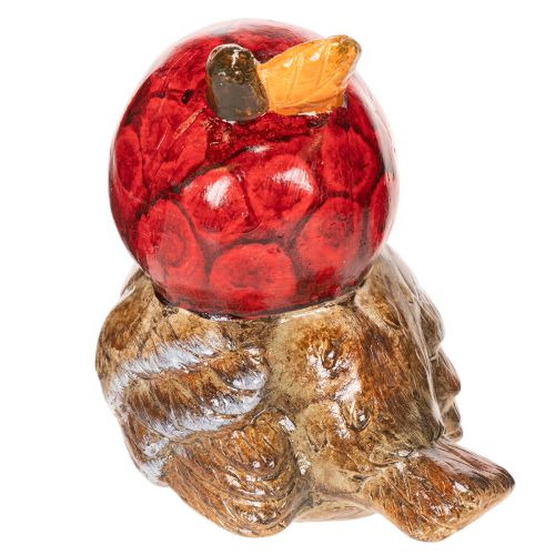 Ceramic Bird Figurine with Red Apple Hat for Autumn Decoration, 13cm | Floristik24.co.uk