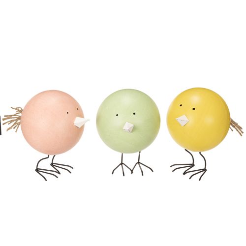 Decorative chick figurines as a cheerful eye-catcher for spring and Easter, 12cm, 3 pieces