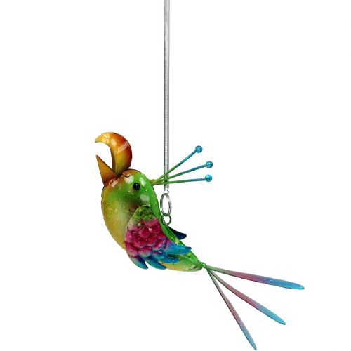 Floristik24 Bird to hang green, pink, blue 19.5cm