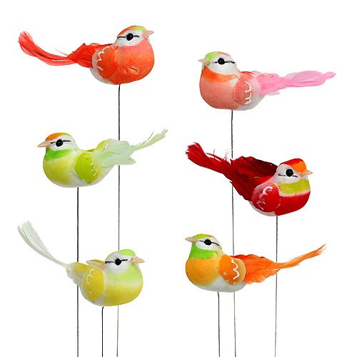 Floristik24 Bird 8cm assorted colors. 12st