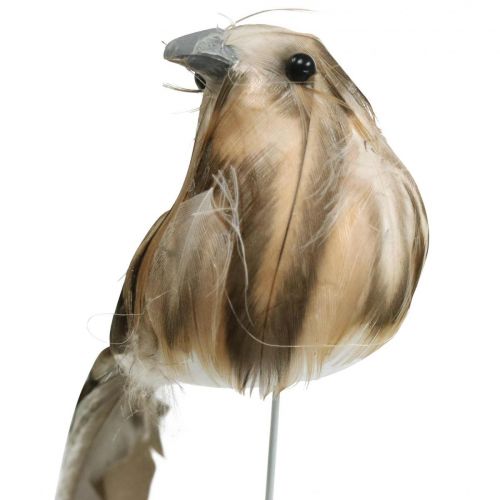 Floristik24 Spring, bird on wire, flower decoration white, natural colors H4.5cm 12 pcs