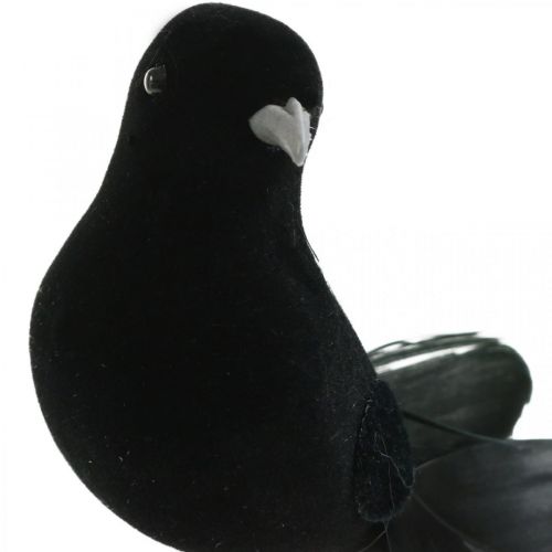 Product Pigeons on a wire, wedding decoration, pigeons black H7cm 4pcs