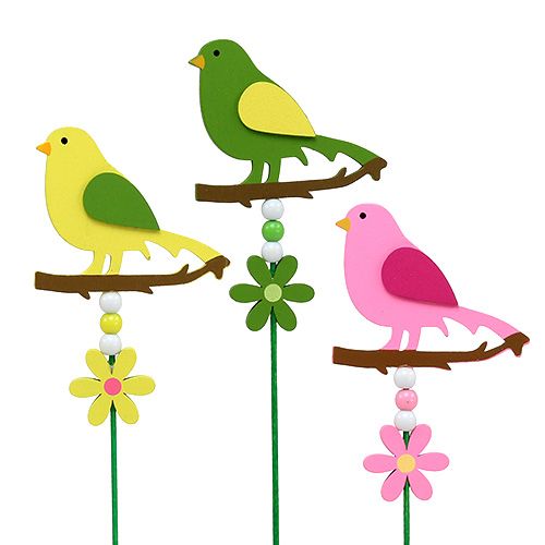 Floristik24 Sort of bird on the stick 12cm L30cm 15pcs