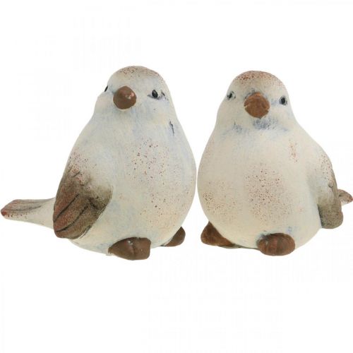 Floristik24 Ceramic birds, spring, decorative birds white, brown H7/7.5cm 6pcs