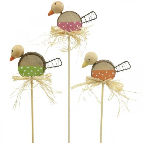 Floristik24 Bird Flower Plug Wooden Spring Decoration Decorative Bird on Stick 8cm 12 Pcs