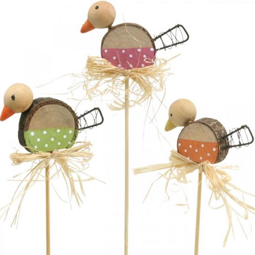 Product Bird flower stick wood spring decoration decorative bird on a stick 8cm 12pcs