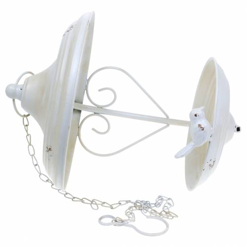 Floristik24 Bird feeder to hang metal cream, grate Ø21cm H27cm