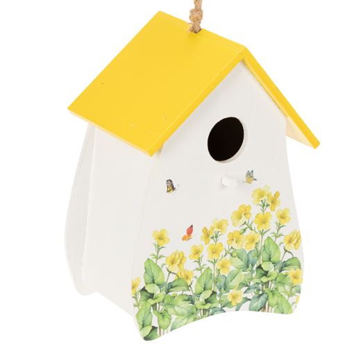 Decorative birdhouse with floral pattern for indoor and balcony use, 21cm