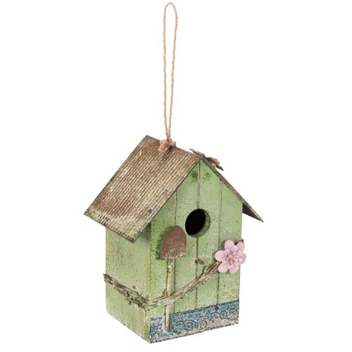 Product Birdhouse with floral decoration, romantic country house decoration, 19cm