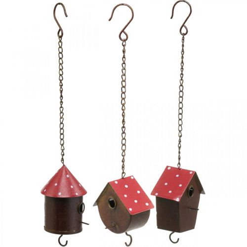 Product Decorative nesting box, bird house for hanging, L34-37cm 3pcs