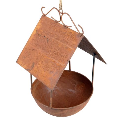 Decorative bird house bird bath patina garden decoration 18.5×20×33cm