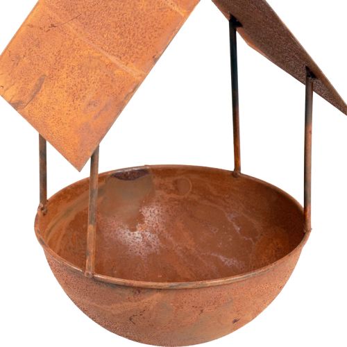 Floristik24 Decorative bird house bird bath rust garden decoration 18.5×20×33cm