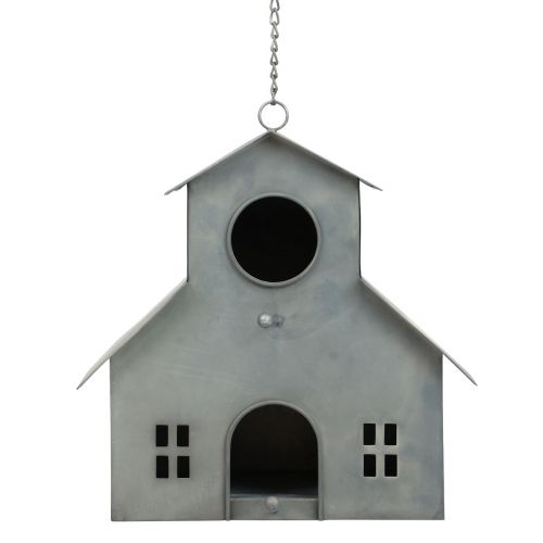 Bird house for hanging metal gray 2-storey 24x15x26cm