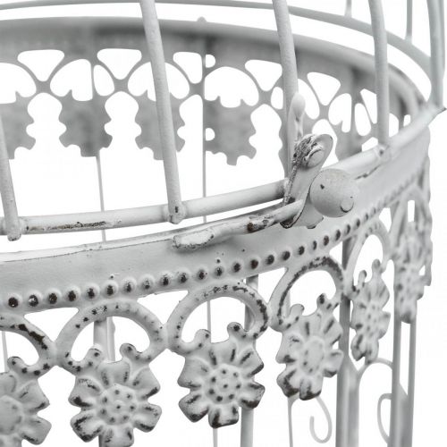 Product Birdcage for hanging, decorative aviary, metal decoration, shabby chic white Ø12.5cm H25cm