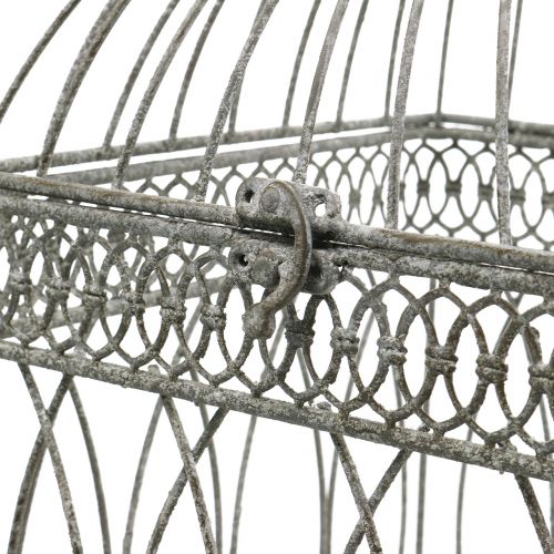 Floristik24 Bird aviary vintage angular gray 21/17cm 2pcs