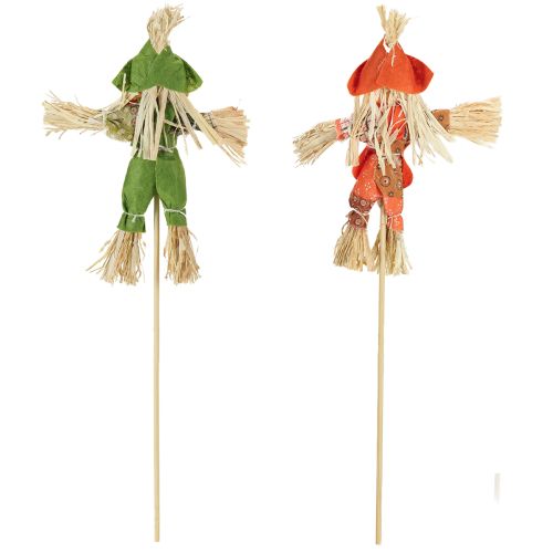 Product Scarecrow flower stakes green orange H16cm 16 pcs