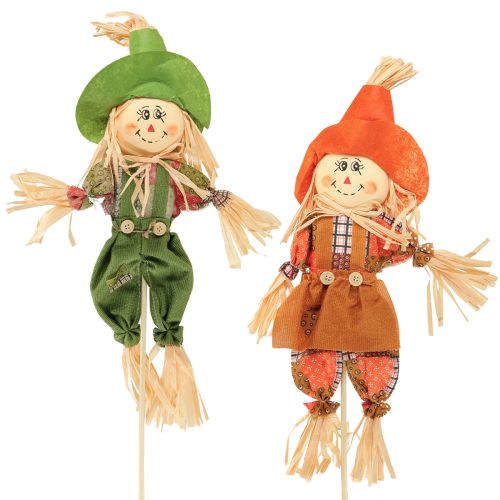 Scarecrow on stick flower plug large H44/82cm 4 pcs
