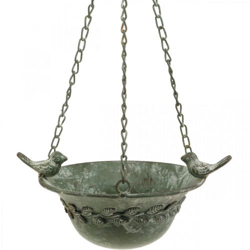 Bird bath hanging bird bath garden antique look gray, white H47cm