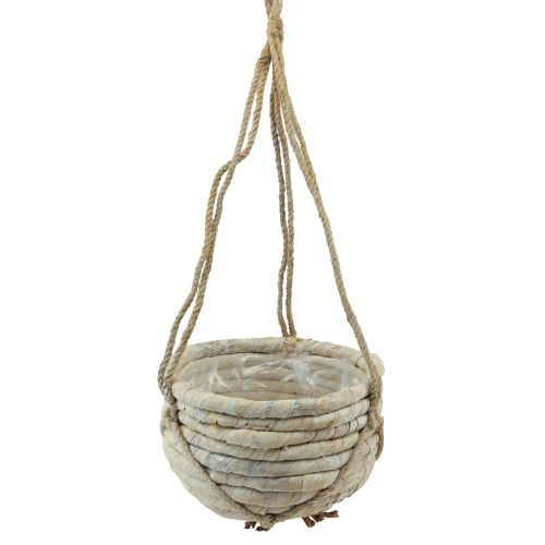 Product Basket for hanging water hyacinth white 25/31cm set of 2