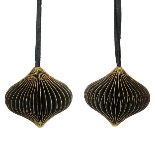Honeycomb Balls Honeycomb Balls Onion Black Gold Ø8cm 4pcs