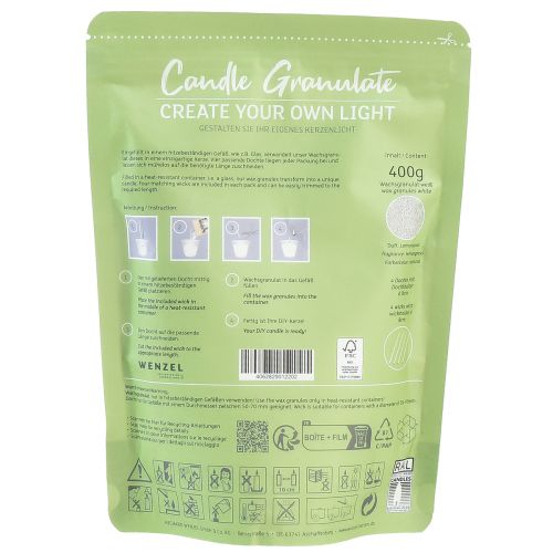 Floristik24 Wax granules candle sand wick scent lemongrass 400g
