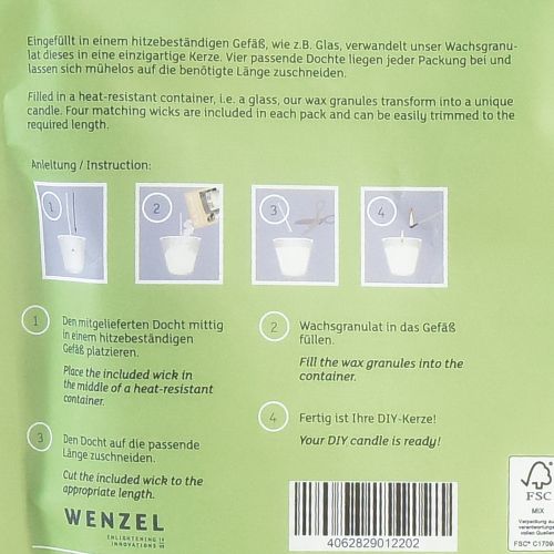 Floristik24 Wax granules candle sand wick scent lemongrass 400g