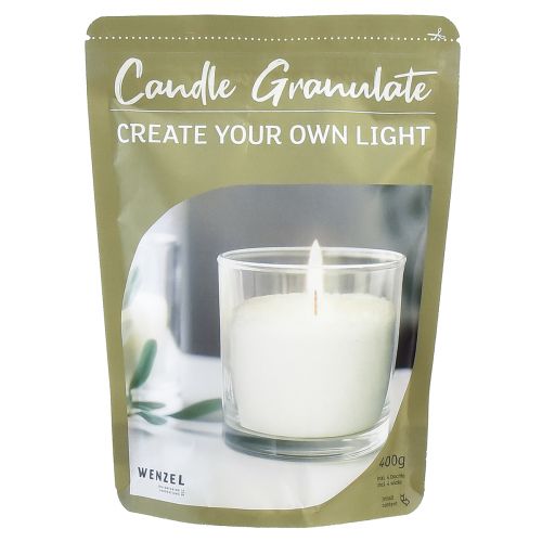 Floristik24 Candle sand white wax granules for candles with wick 400g