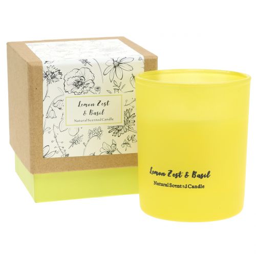 Floristik24 Scented candle in a lemon-basil glass Ø7cm