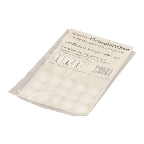 Floristik24 Wax Adhesive Pads for Candles Adhesive Pads White 15 Pcs